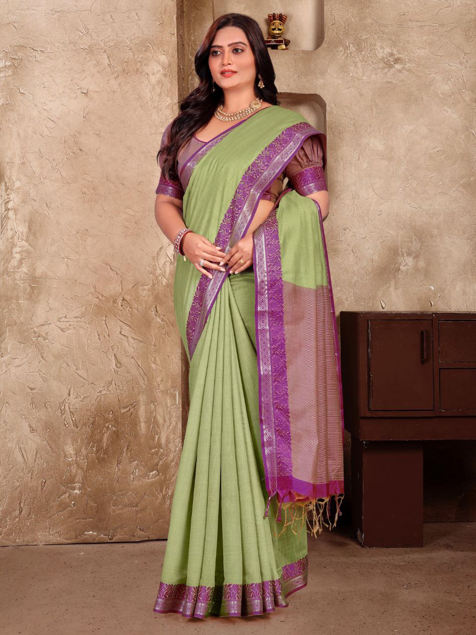 Formal Wear Linen Soft Silk Saree