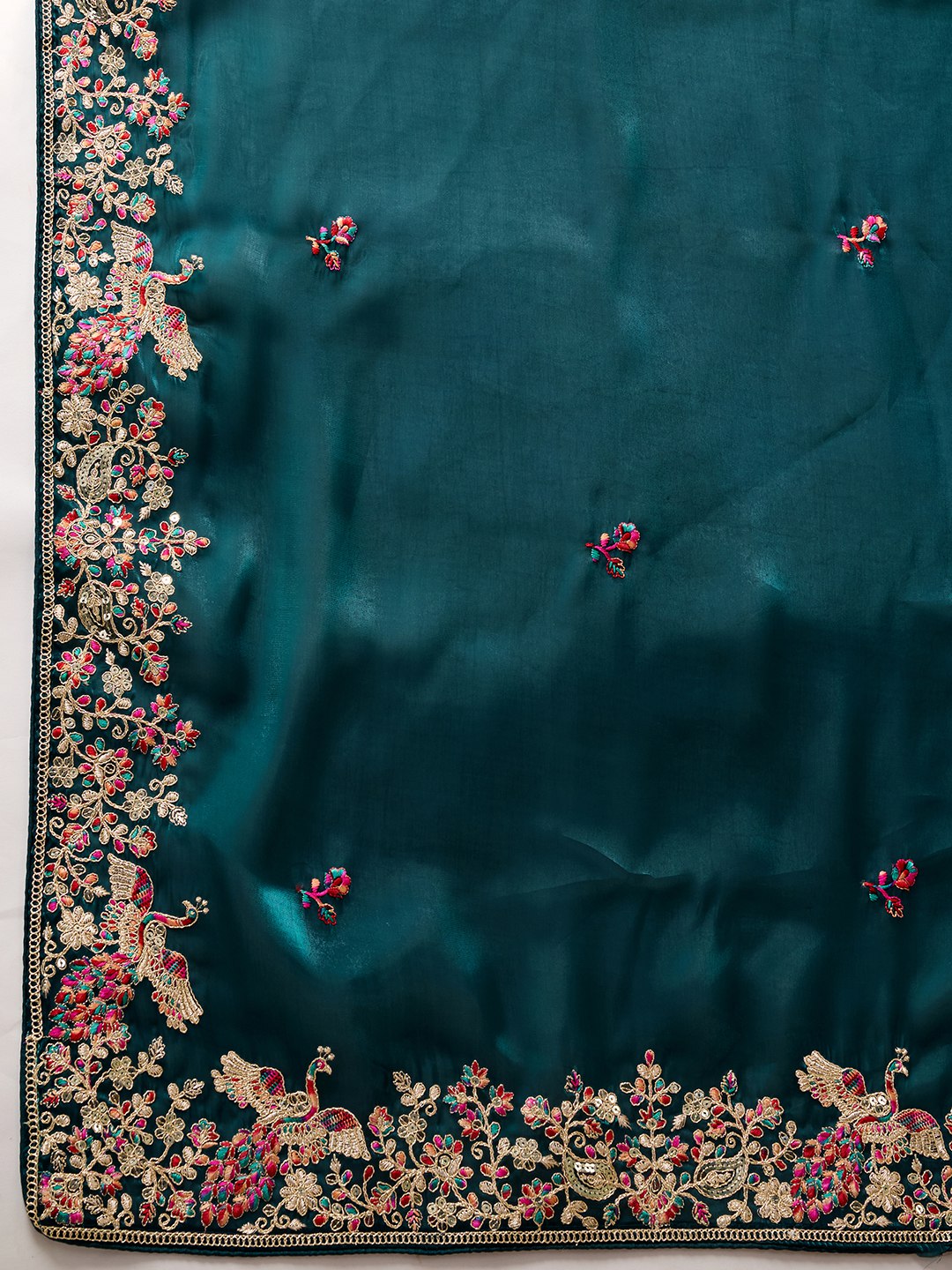 Gable Green Party Wear Jimmy Chhoo Silk Saree