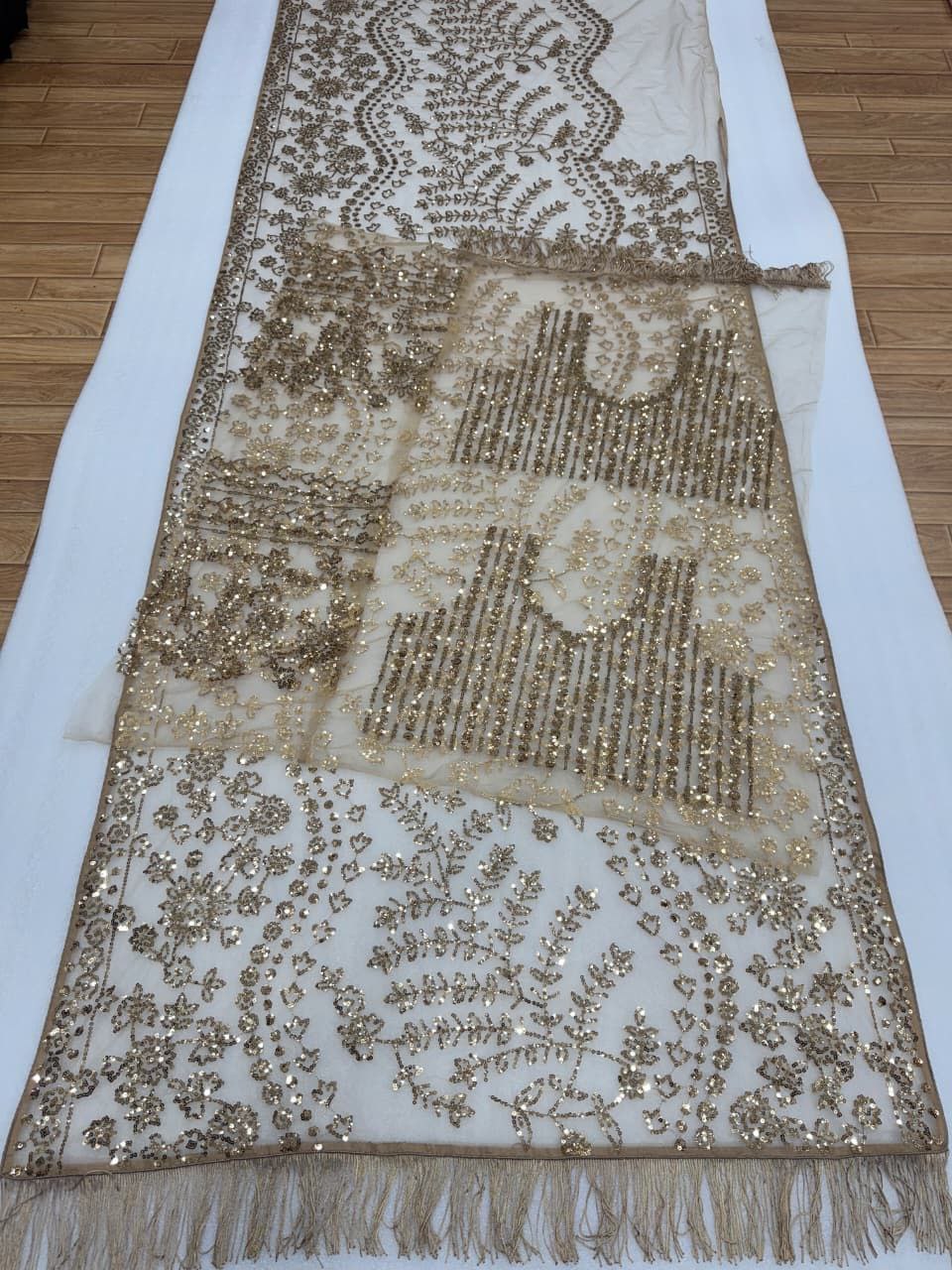 Golden Bollywood Party Wear Net Saree | Clone Design