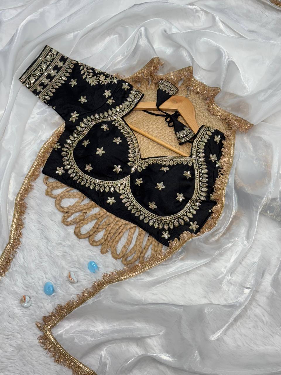 Golden Jimmy Choo Tissue Silk Saree