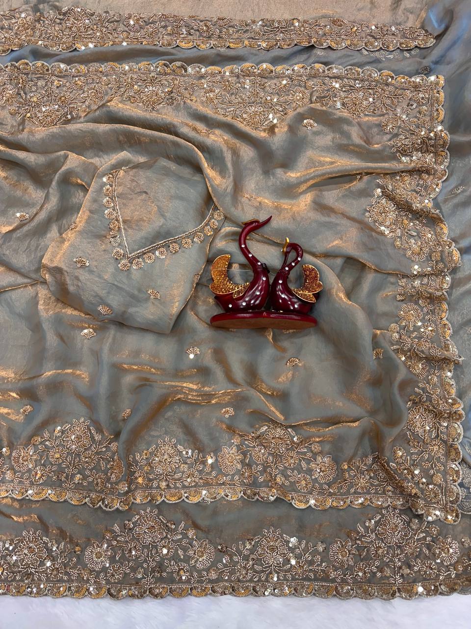 Gray Space Silk Saree
