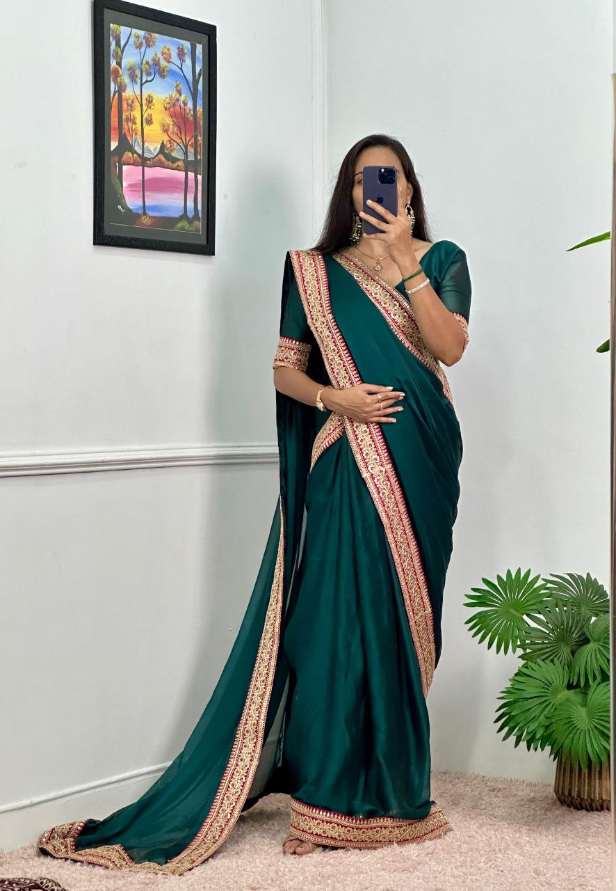 Green Designer Rangoli Silk Saree