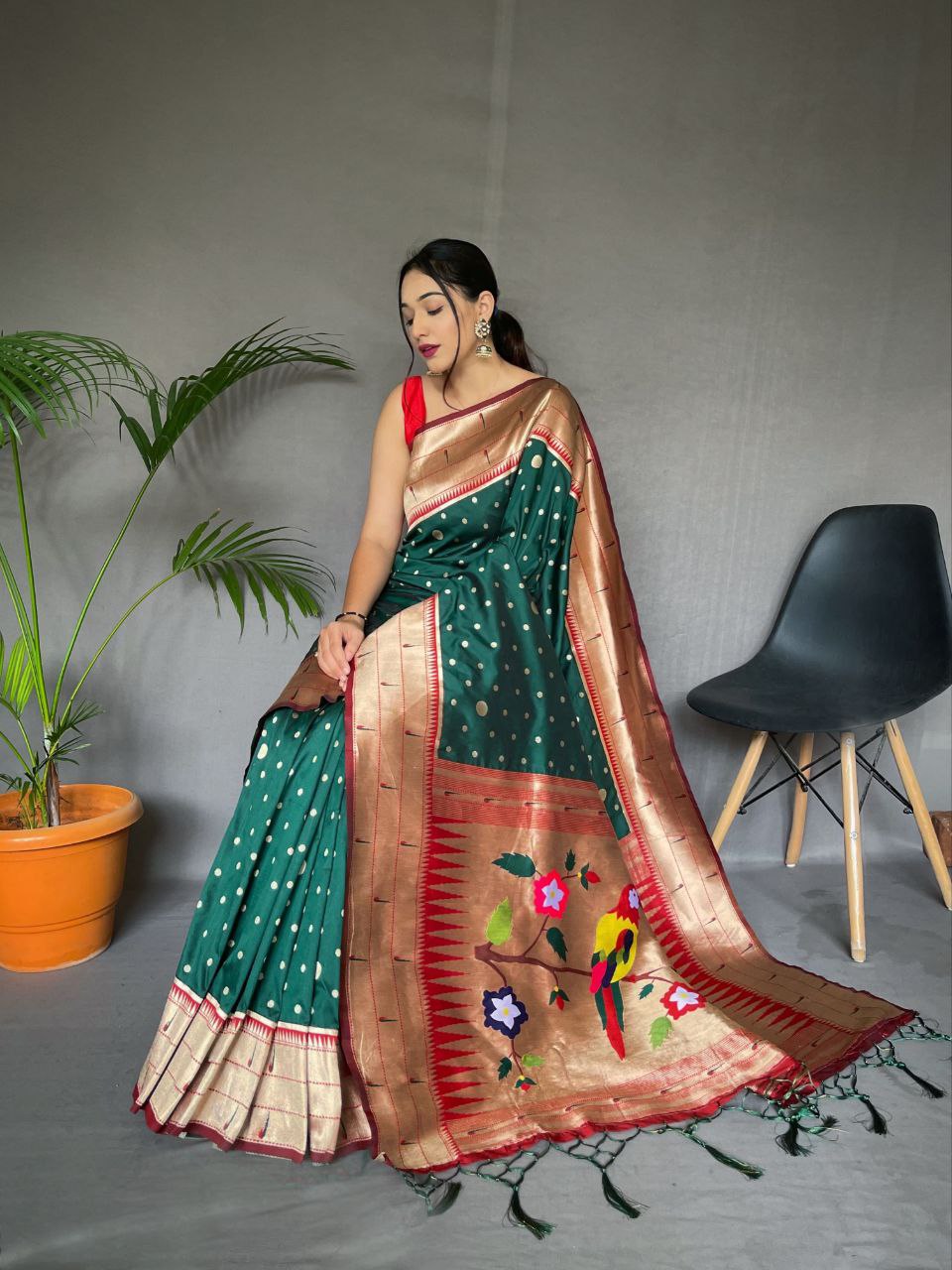 Green Wedding Wear Paithani Silk Saree