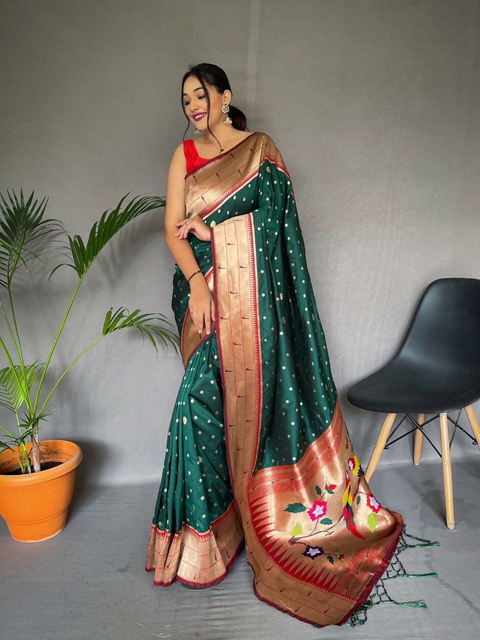 Green Wedding Wear Paithani Silk Saree