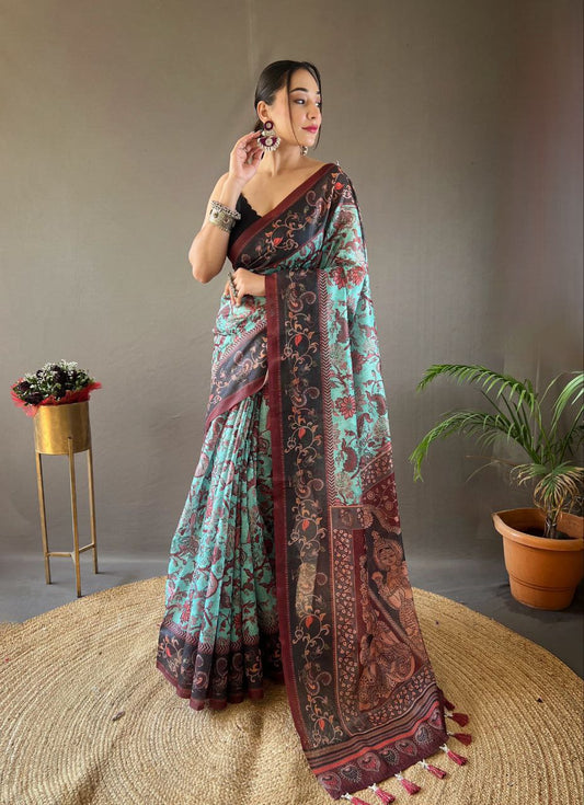 Kalamkari Printed Cotton Saree