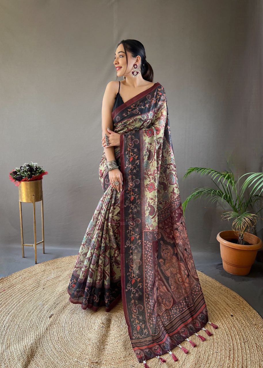 Kalamkari Printed Cotton Saree