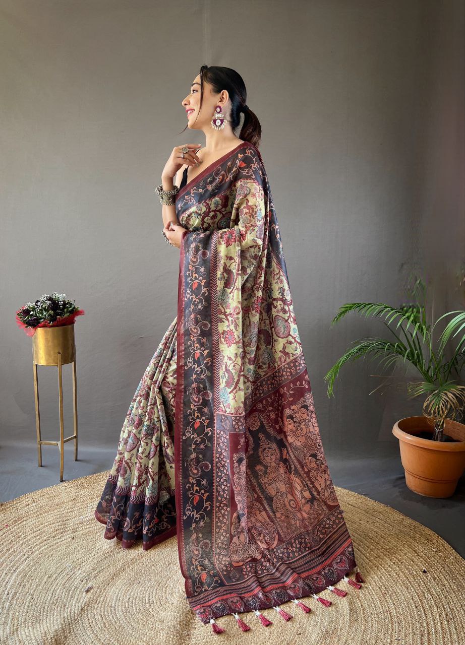 Kalamkari Printed Cotton Saree