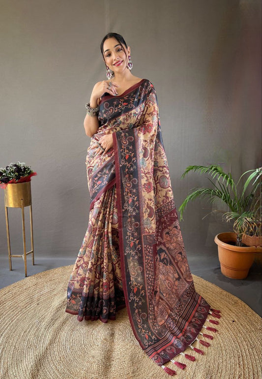 Kalamkari Printed Cotton Saree