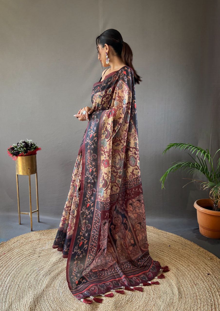 Kalamkari Printed Cotton Saree