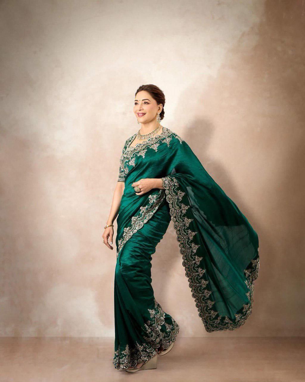 Madhuri Dixit's Rangolis Silk Bollywood Saree | Clone Design
