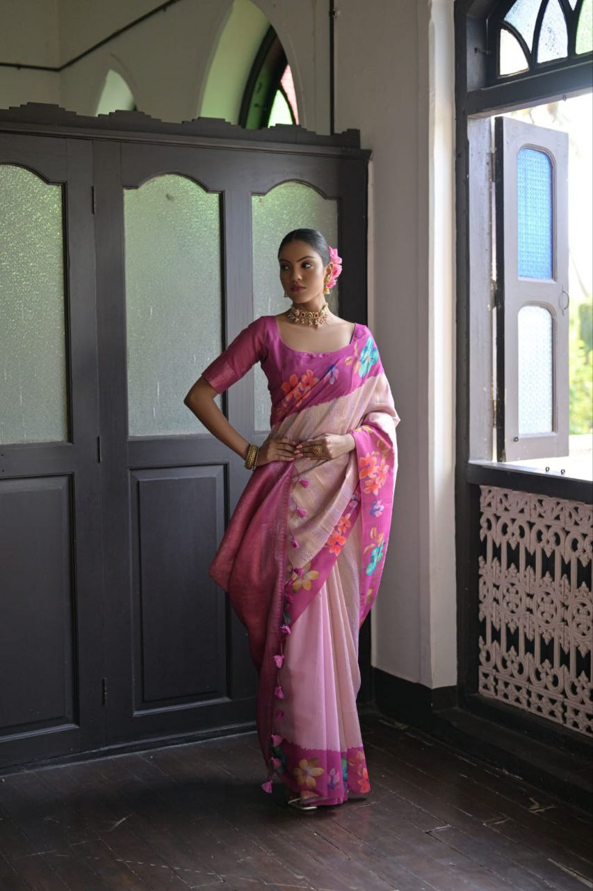 Magneta Traditional Silk Saree