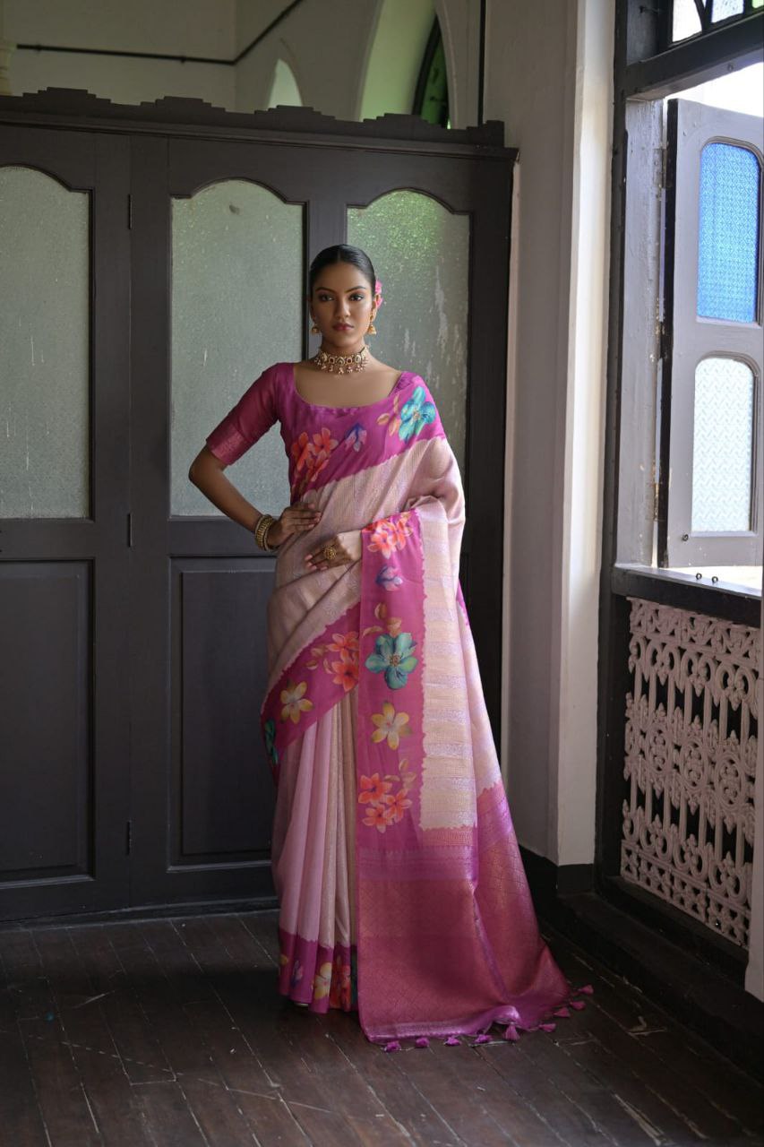 Magneta Traditional Silk Saree