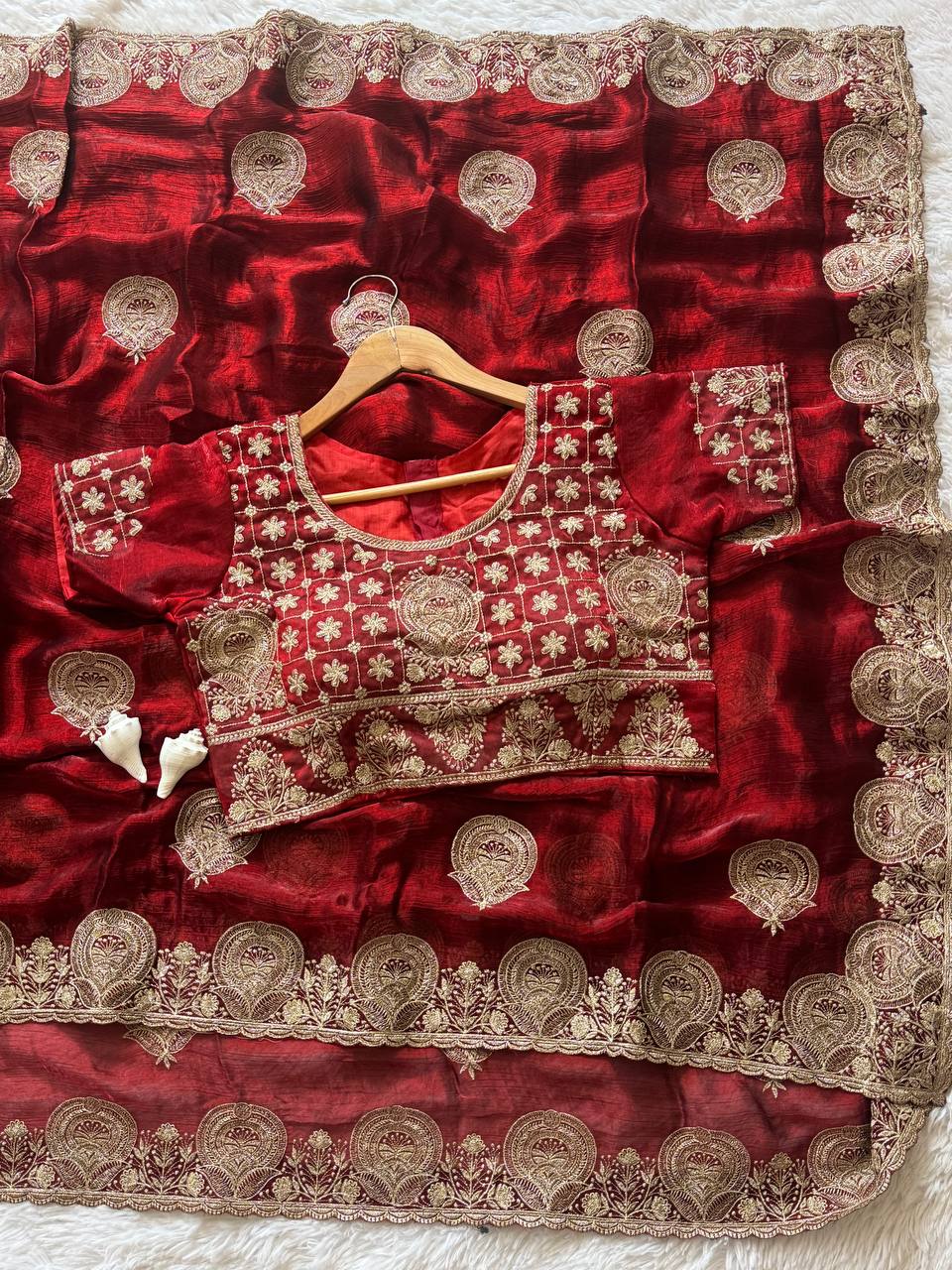 Wine Designer Fandy Satin Silk Saree