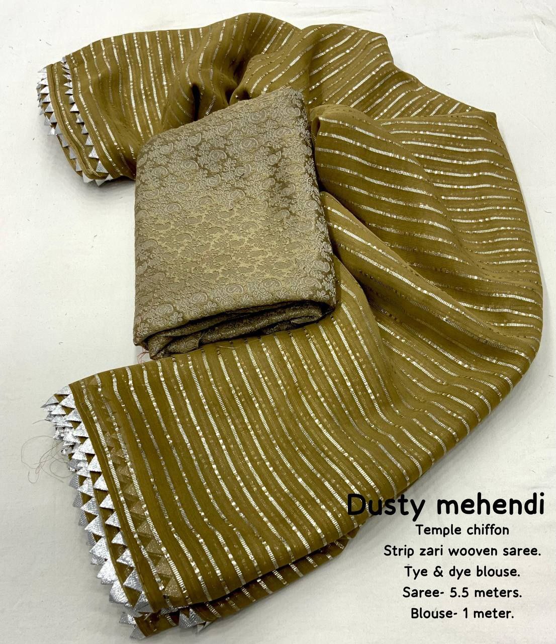 Mehendi Stylish Chiffon Saree