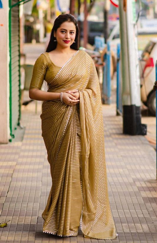 Mehendi Stylish Chiffon Saree