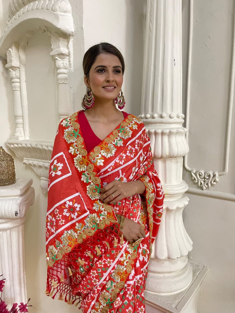 Multicolor Designer Vichitra Silk Saree