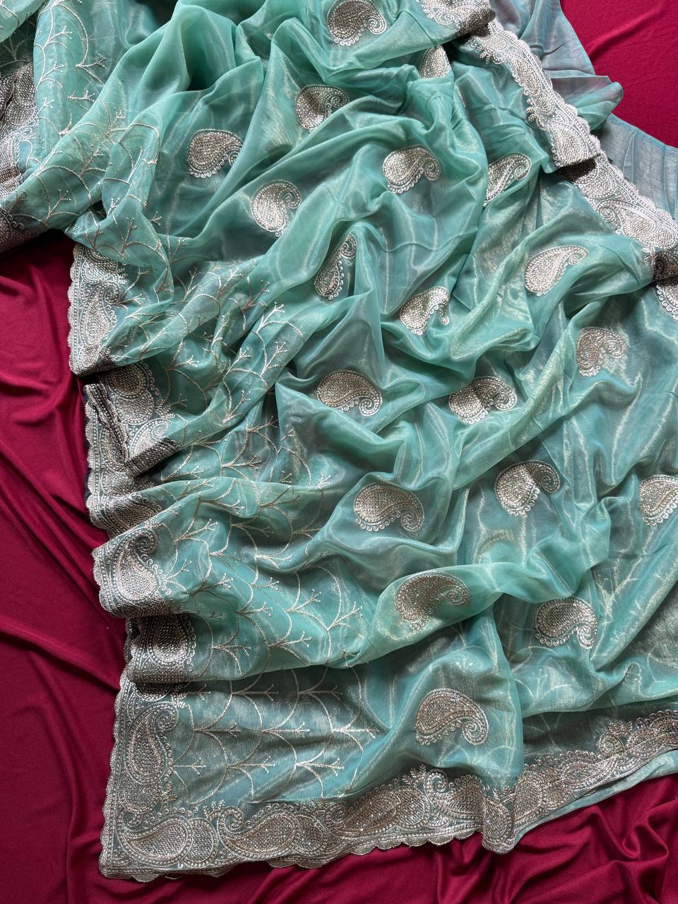 Designer Pure Zari Tissue Silk Saree