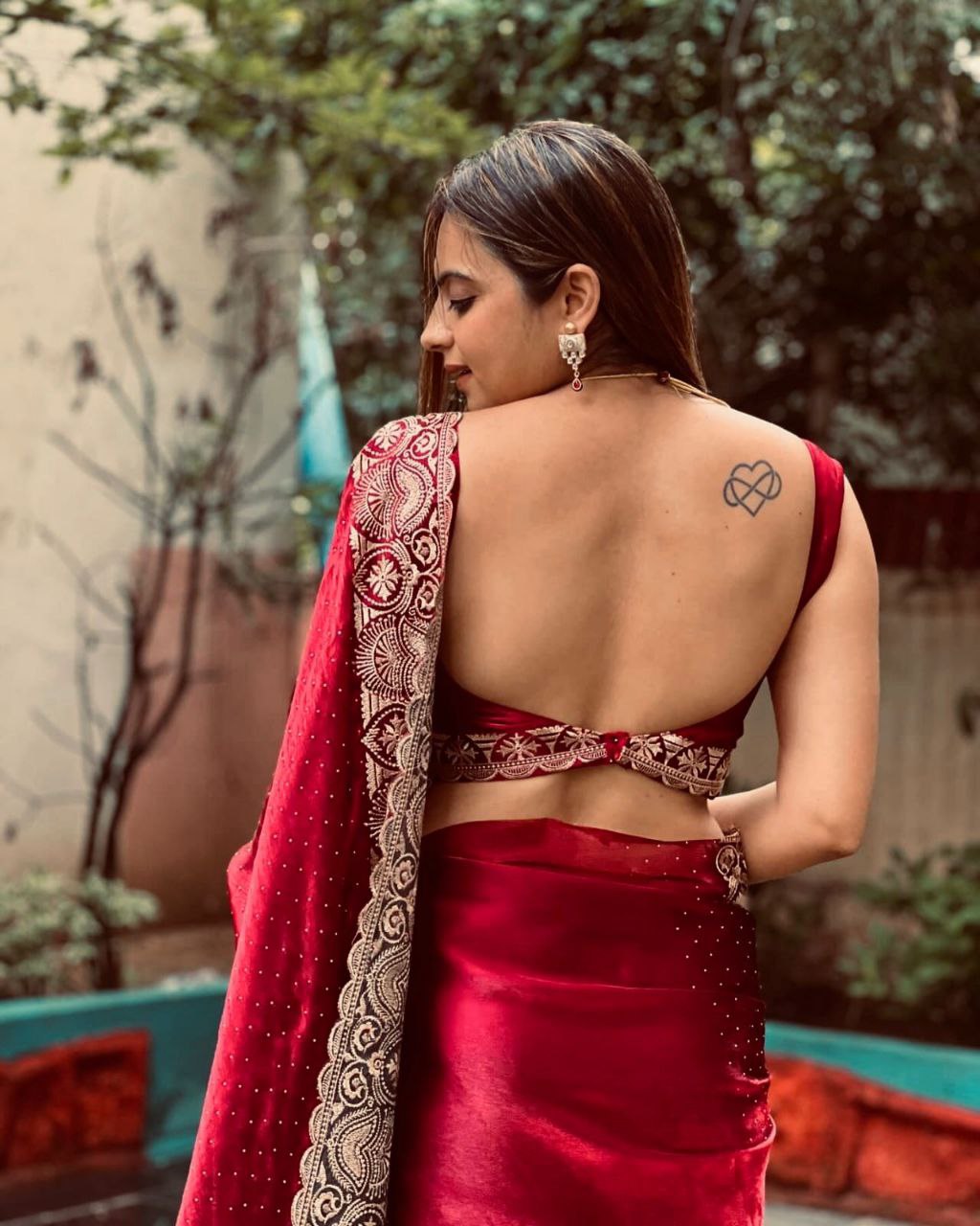 Party Wear Burberry Jimmy Choo Saree