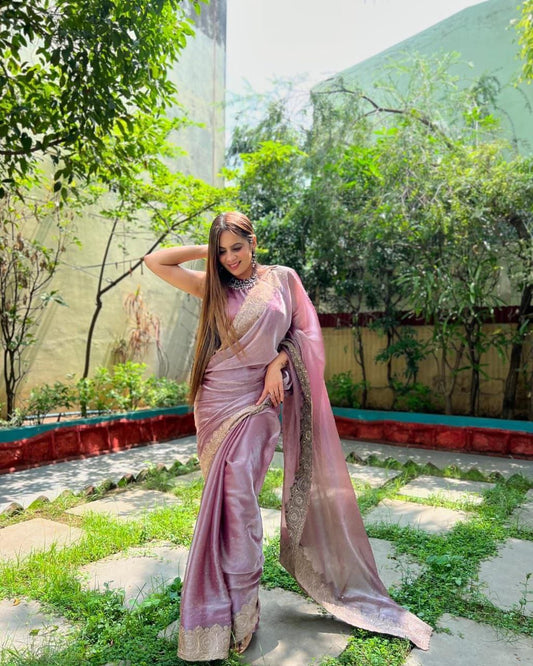 Party Wear Burberry Jimmy Choo Saree