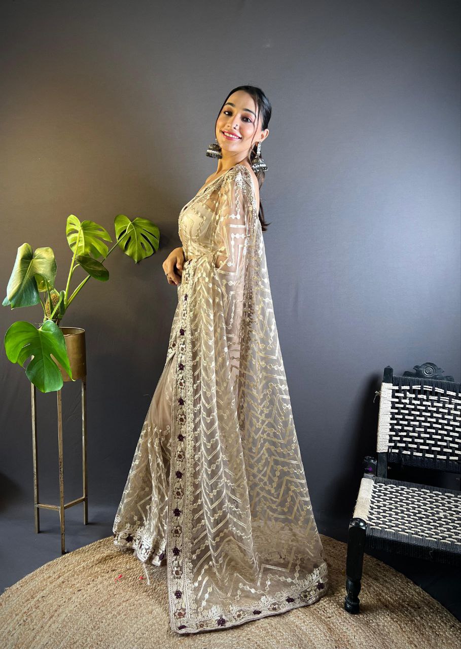 Party Wear Butterfly Net Saree