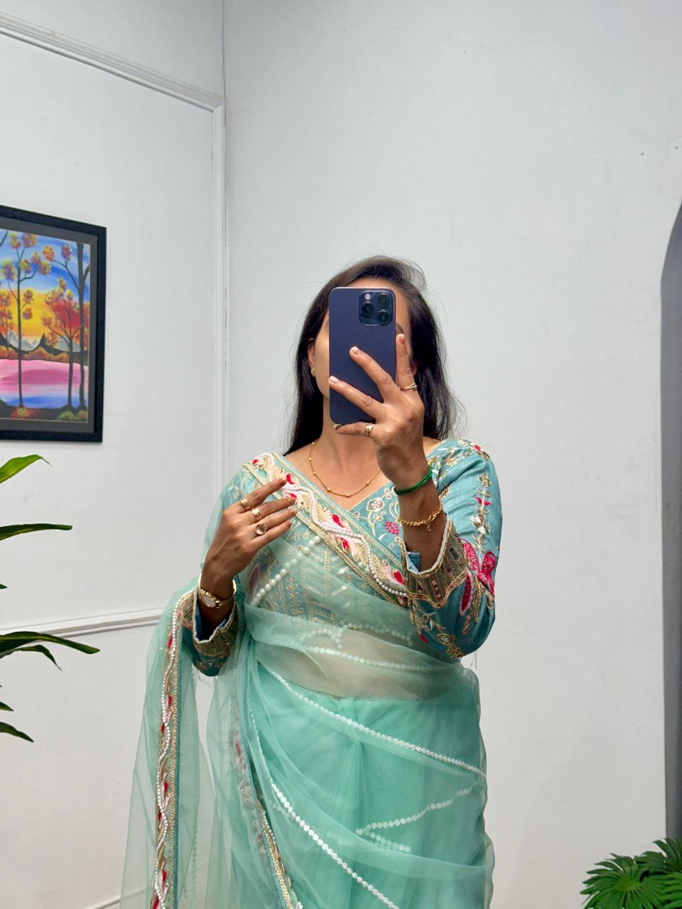 Party Wear Butterfly Net Saree