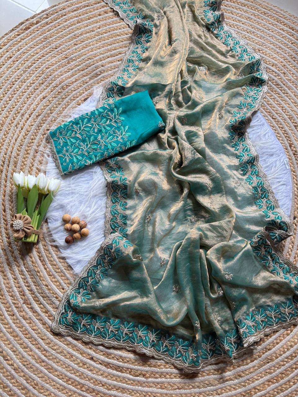 Party Wear Designer Fandy Chiffon Silk Saree