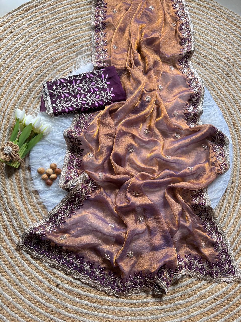 Party Wear Designer Fandy Chiffon Silk Saree