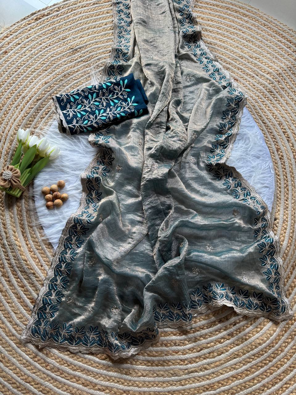 Party Wear Designer Fandy Chiffon Silk Saree