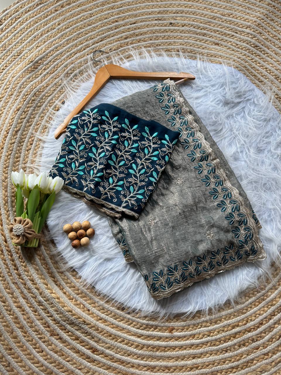 Party Wear Designer Fandy Chiffon Silk Saree