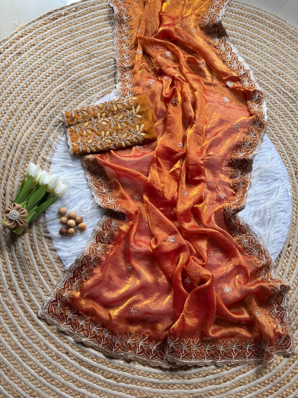 Party Wear Designer Fandy Chiffon Silk Saree