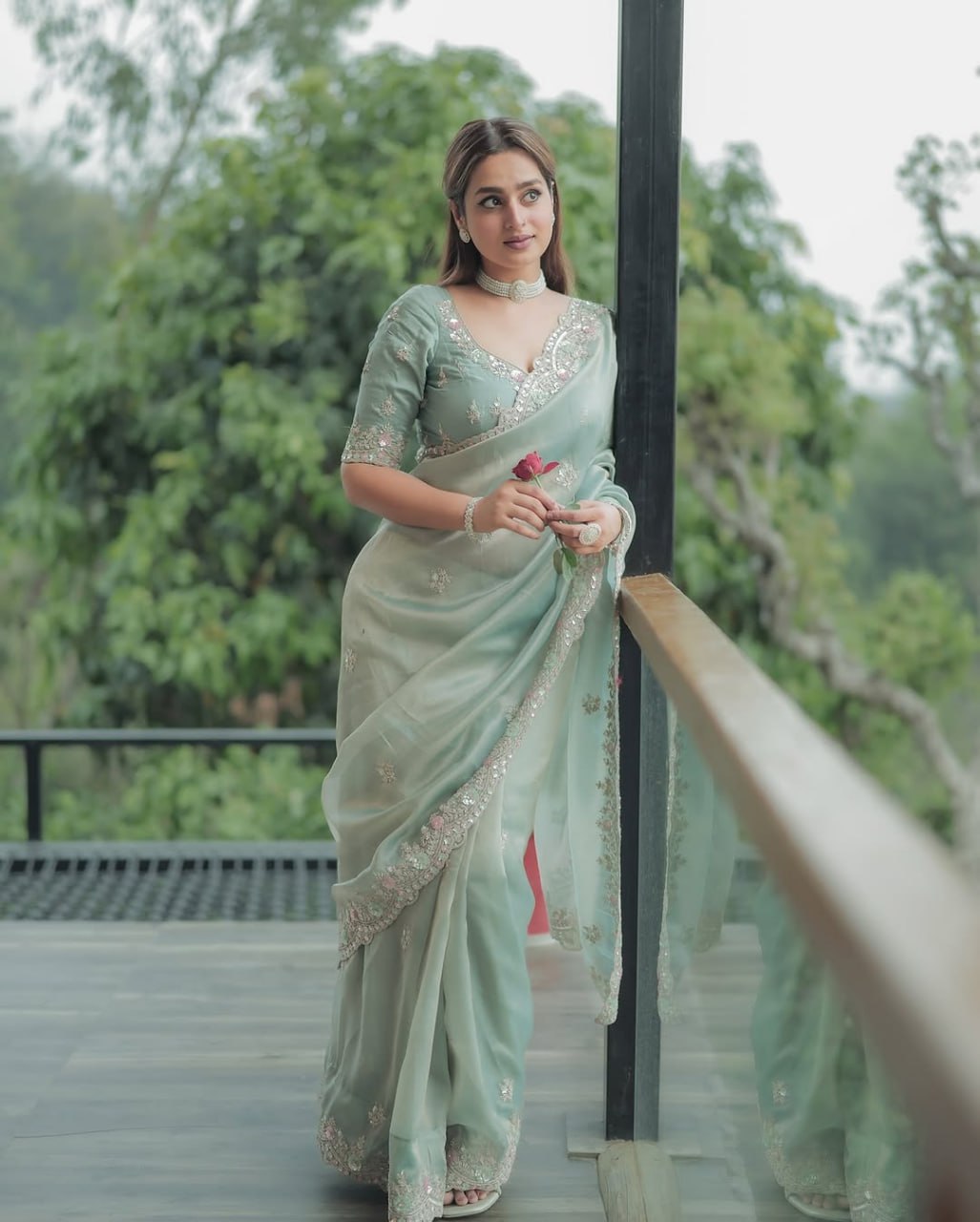 Party Wear Designer Fandy Satin Silk Saree