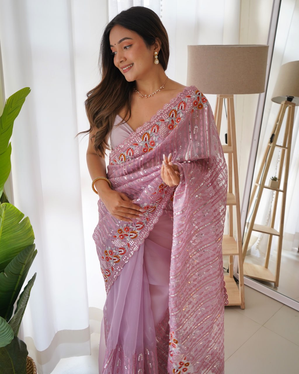 Party Wear Designer Organza Silk Saree