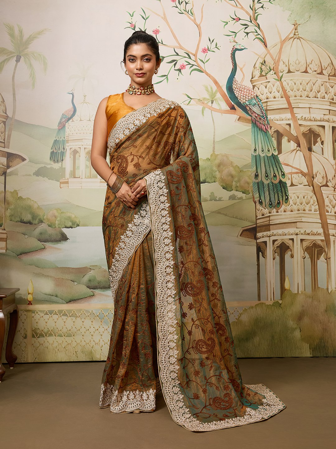 net saree party wear
