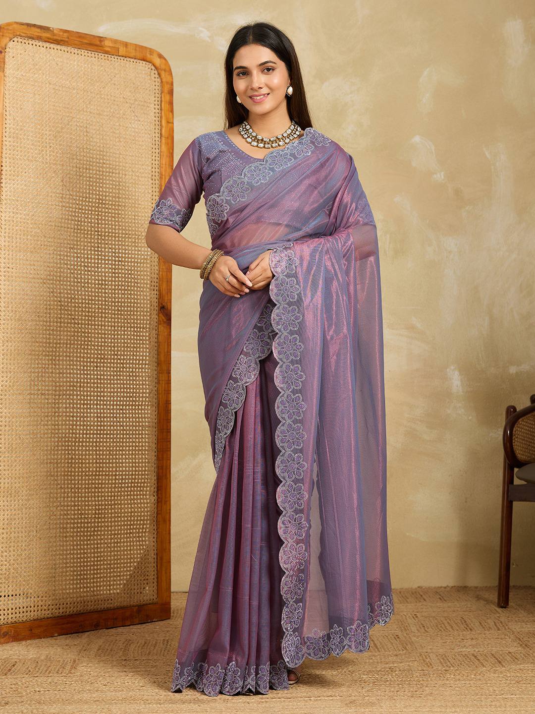 net saree party wear
