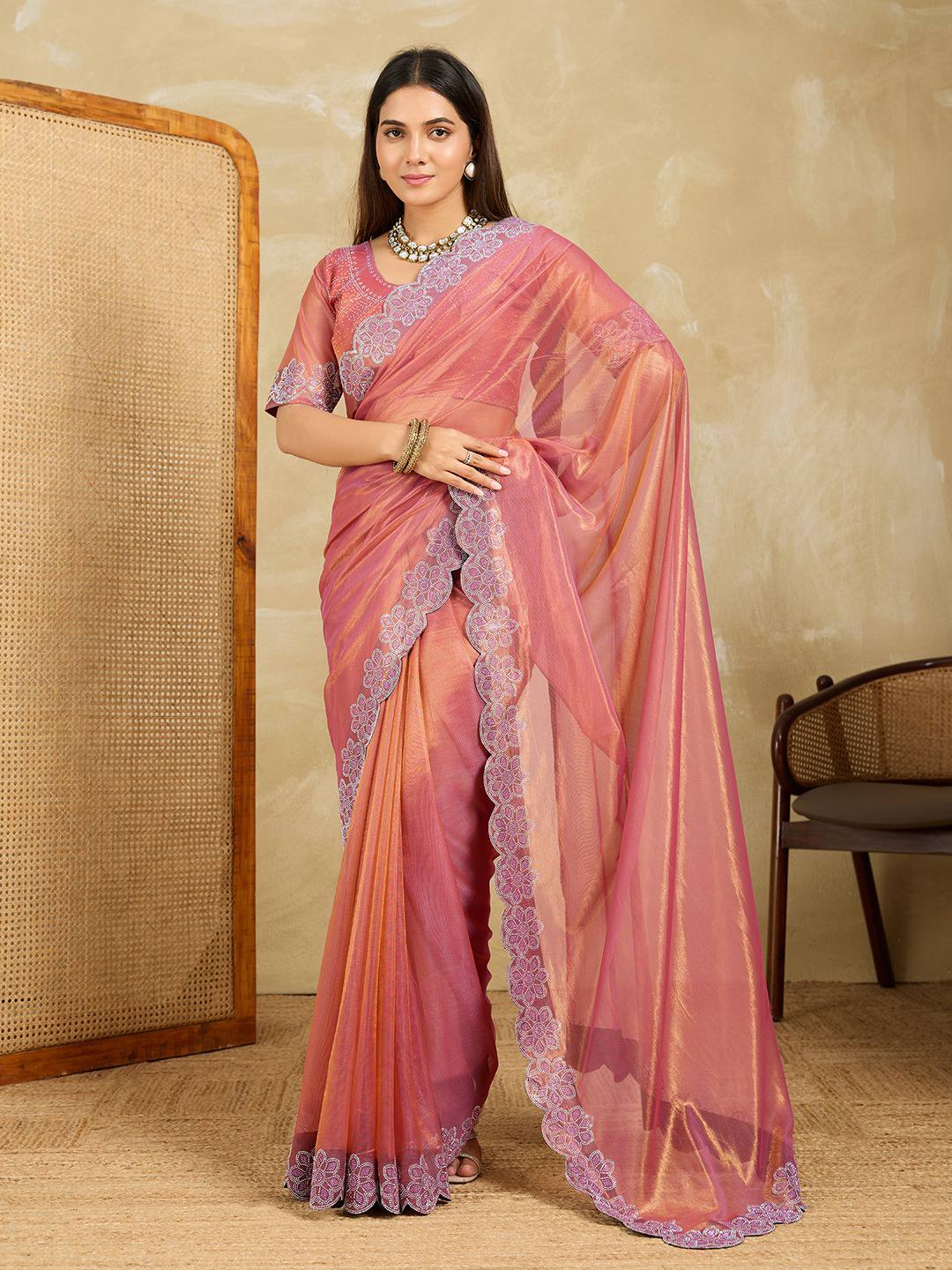 net saree party wear
