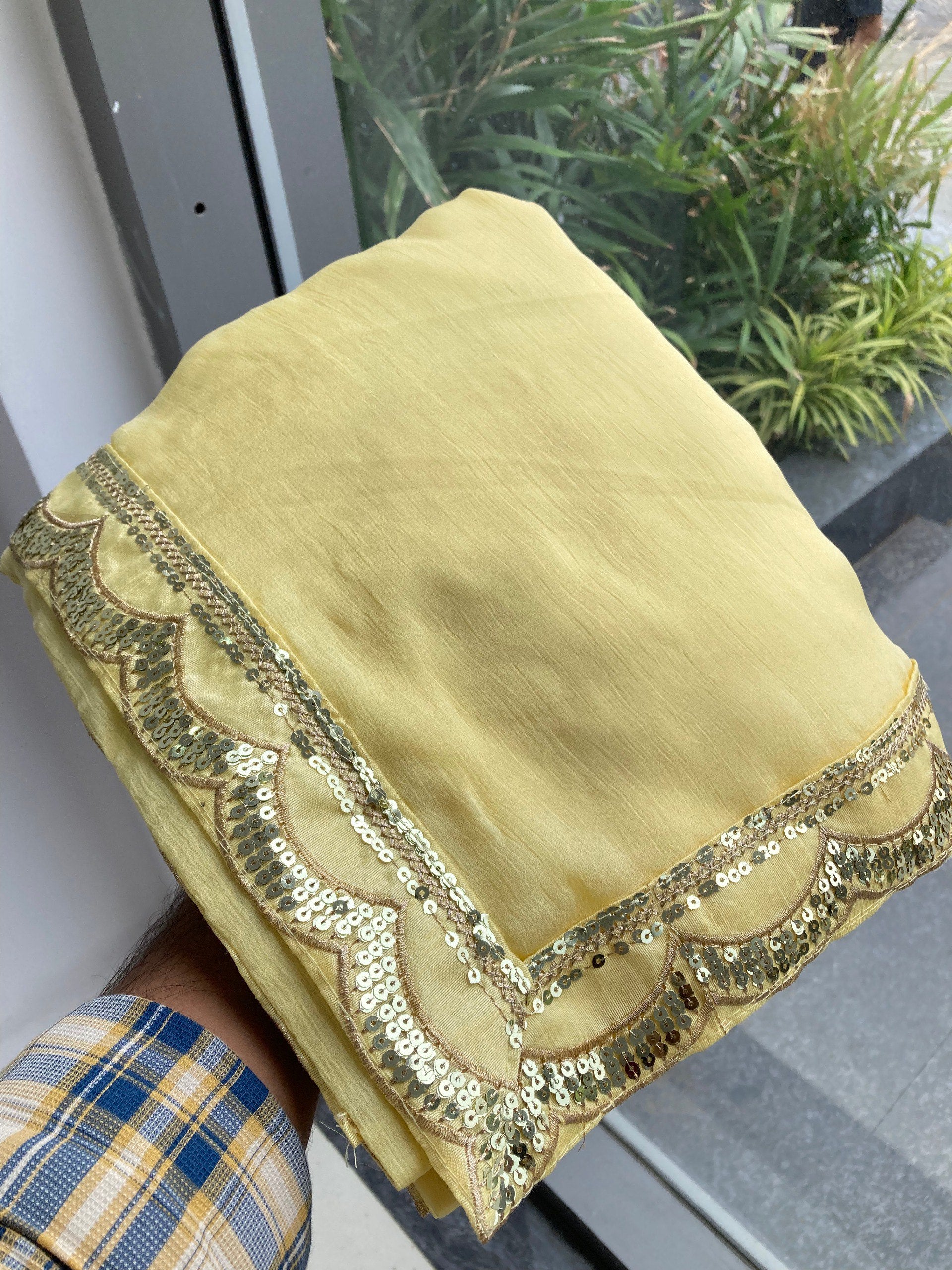 Party Wear Moss Chiffon Saree