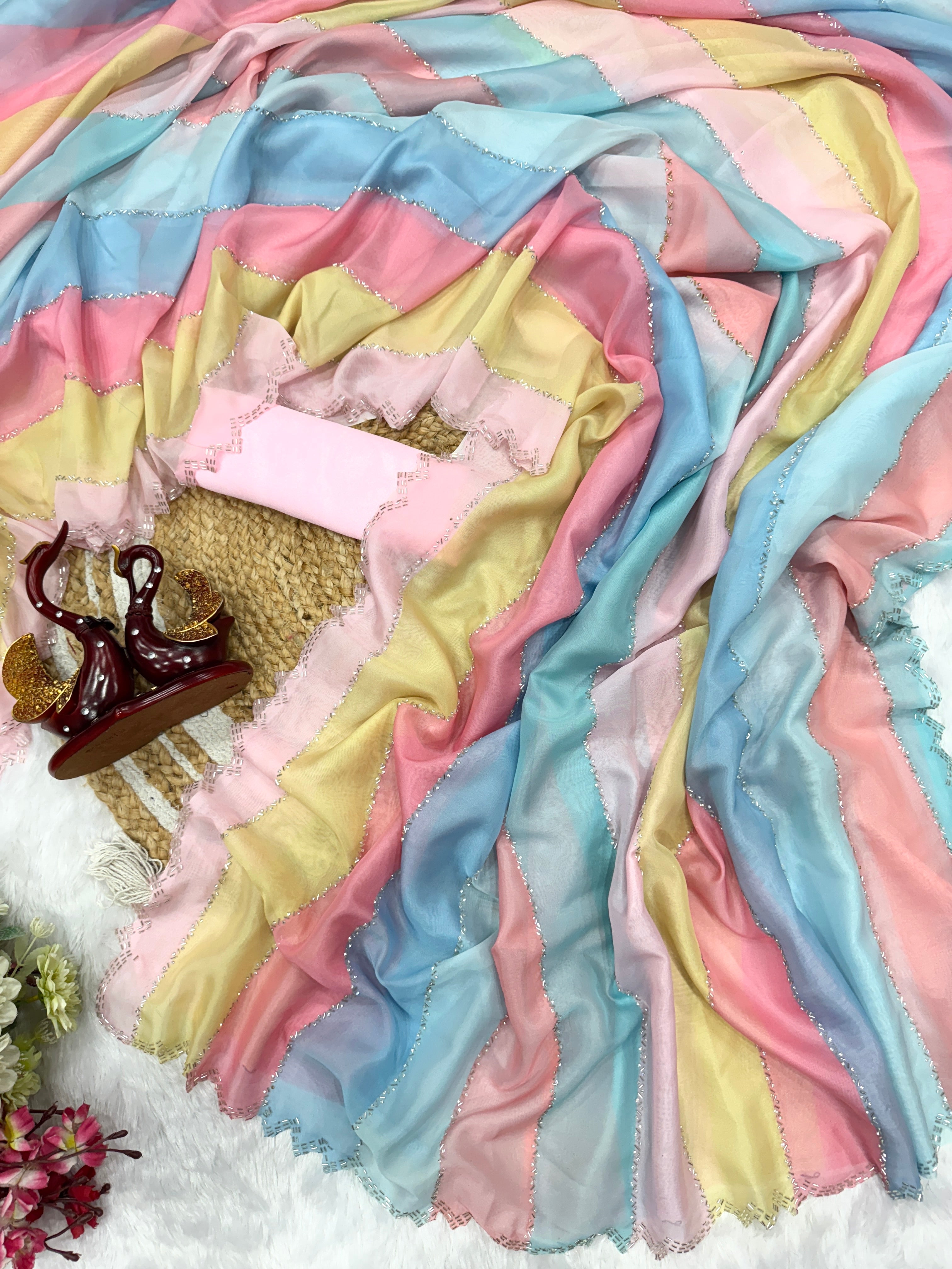 Tabby Silk Party Wear Multicolor Saree