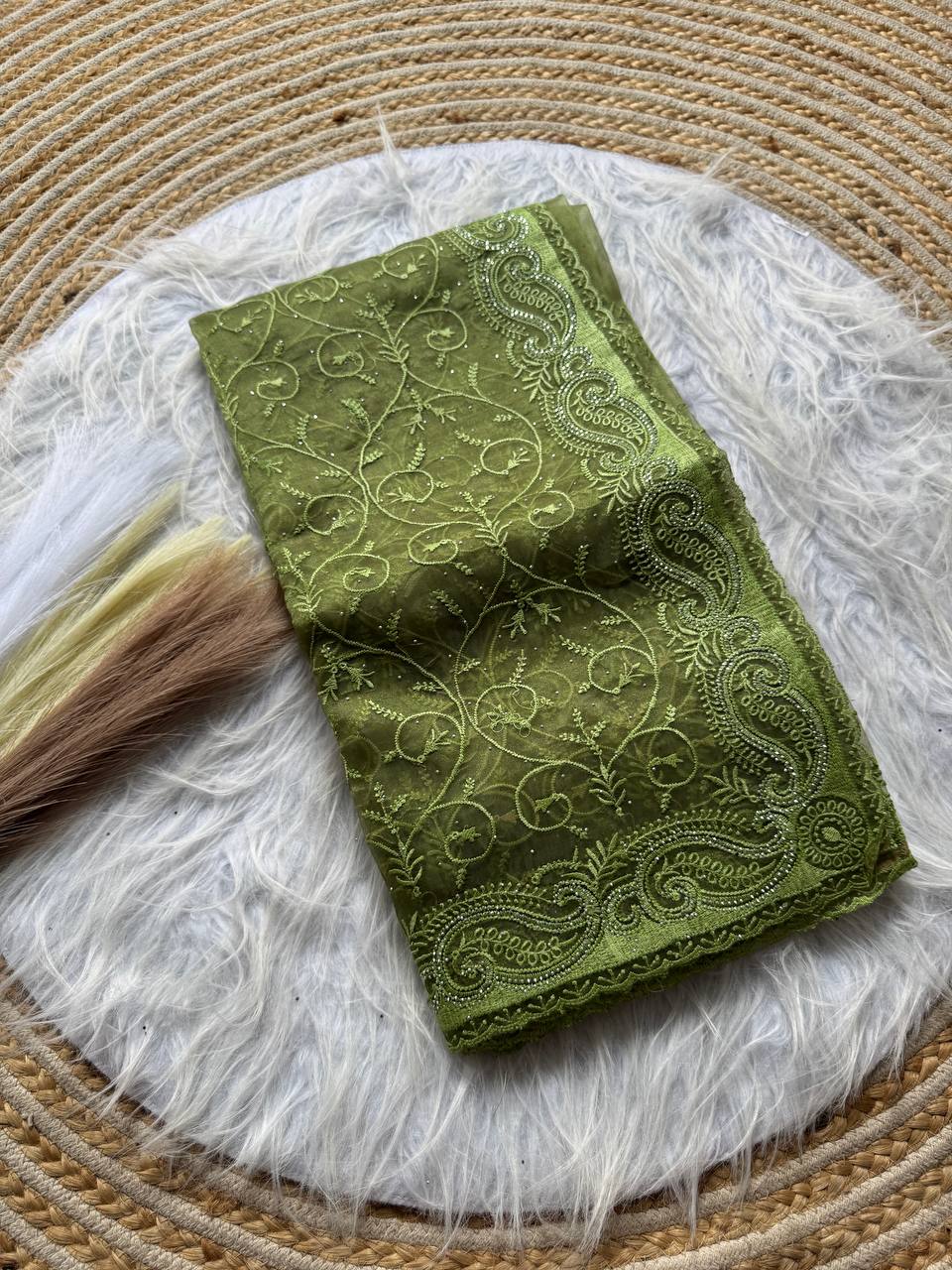 Party Wear Organza Saree With Color Option