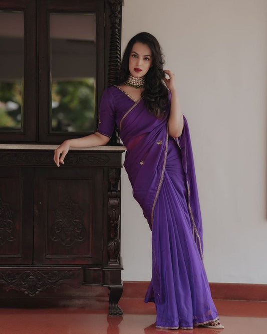 Party Wear Organza Silk Saree