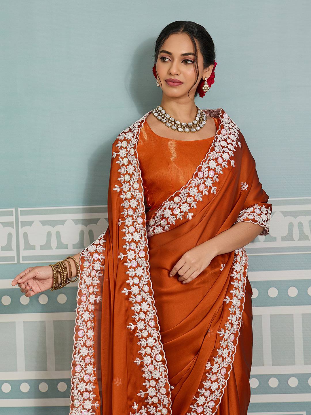 Party Wear Soft Rangoli  Silk Saree