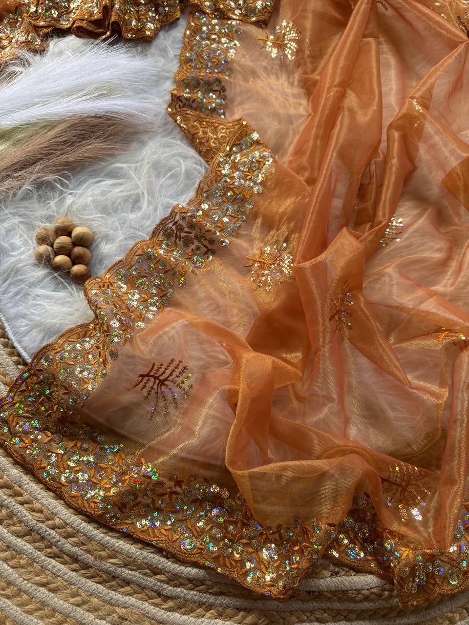 Party Wear Tissue Silk Saree