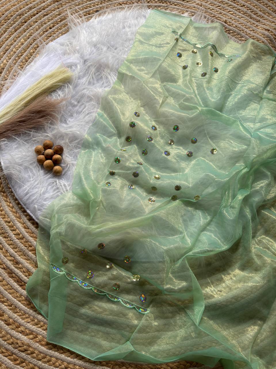 Party Wear Tissue Silk Saree