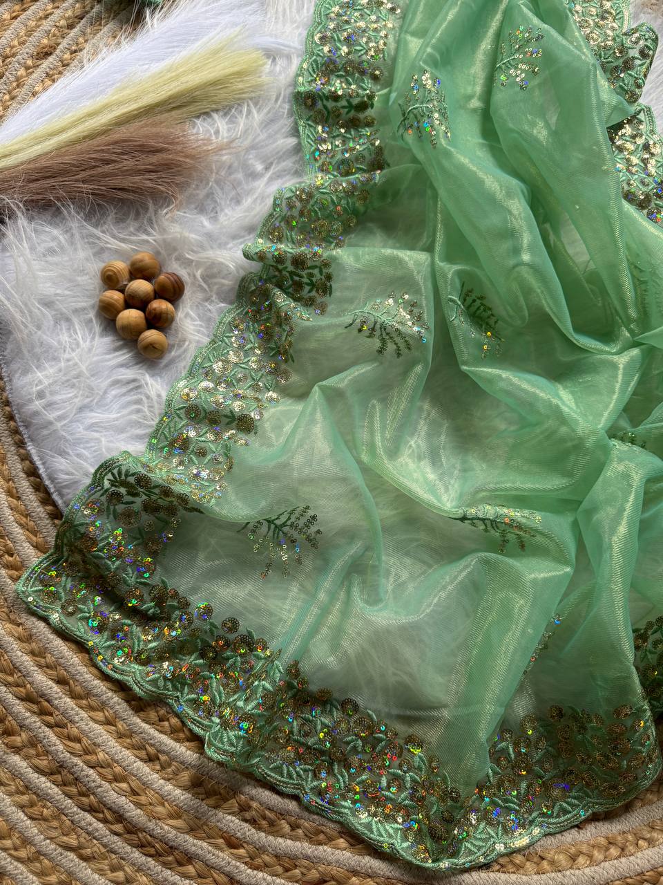 Party Wear Tissue Silk Saree