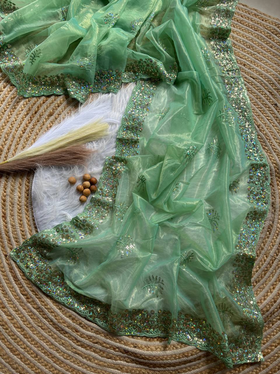 Party Wear Tissue Silk Saree