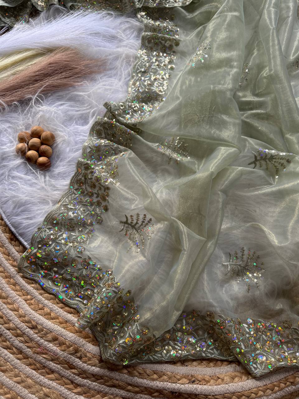 Party Wear Tissue Silk Saree