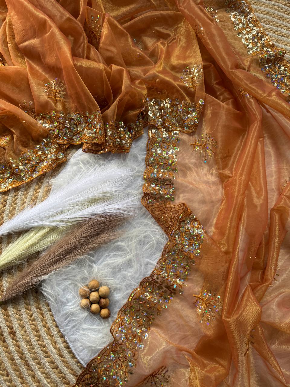 Party Wear Tissue Silk Saree