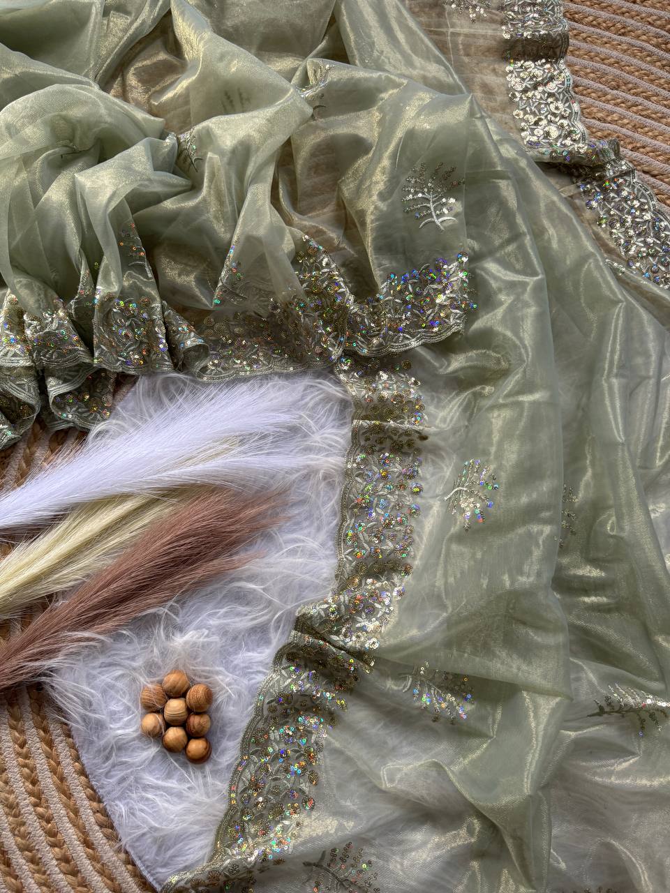 Party Wear Tissue Silk Saree