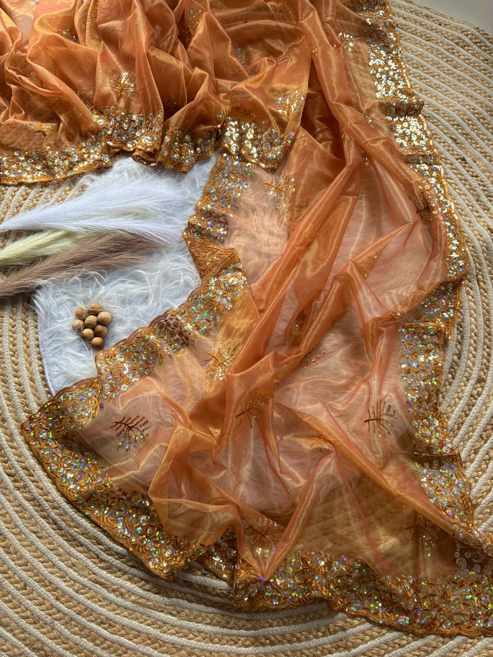 Party Wear Tissue Silk Saree