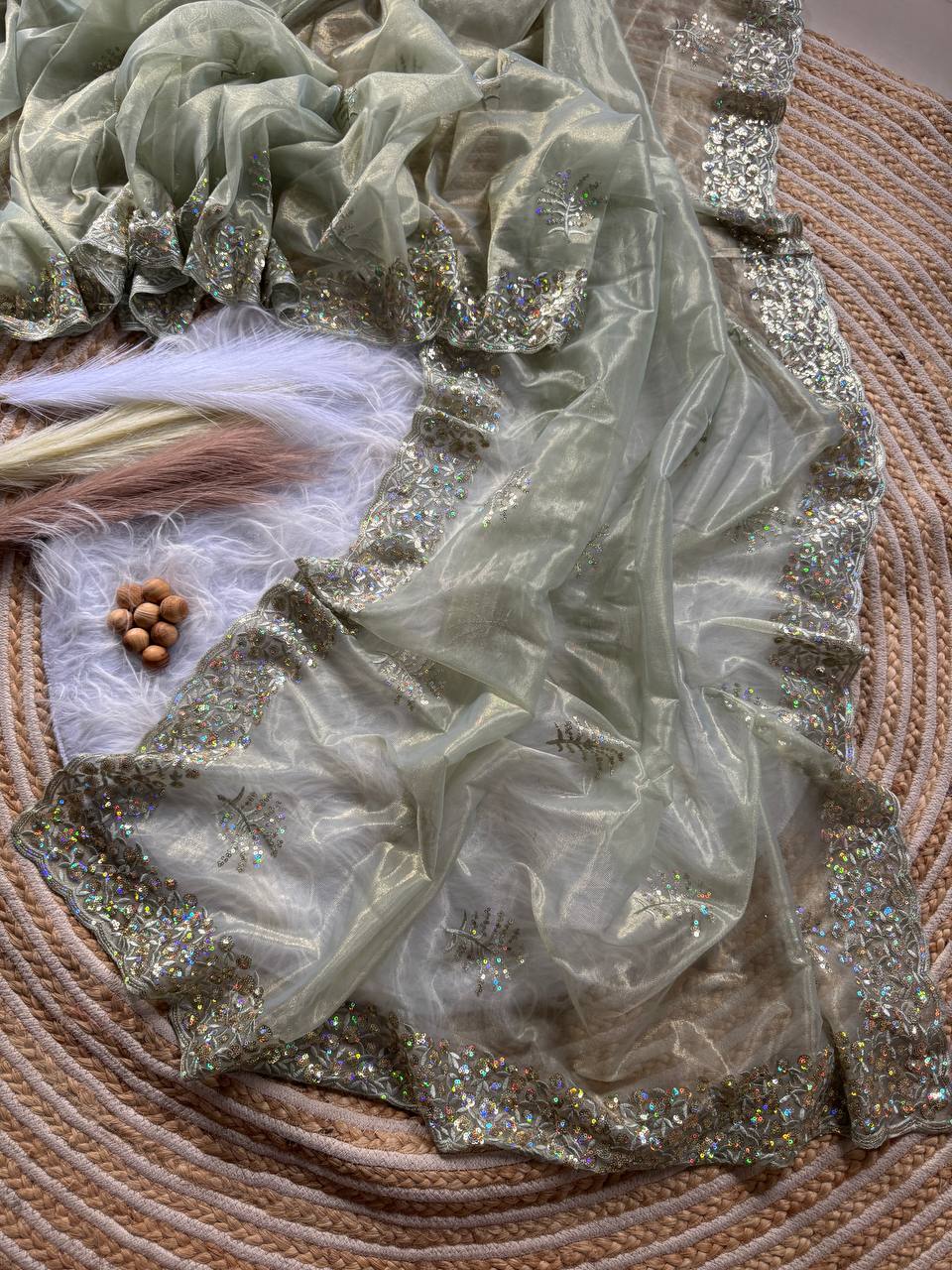 Party Wear Tissue Silk Saree