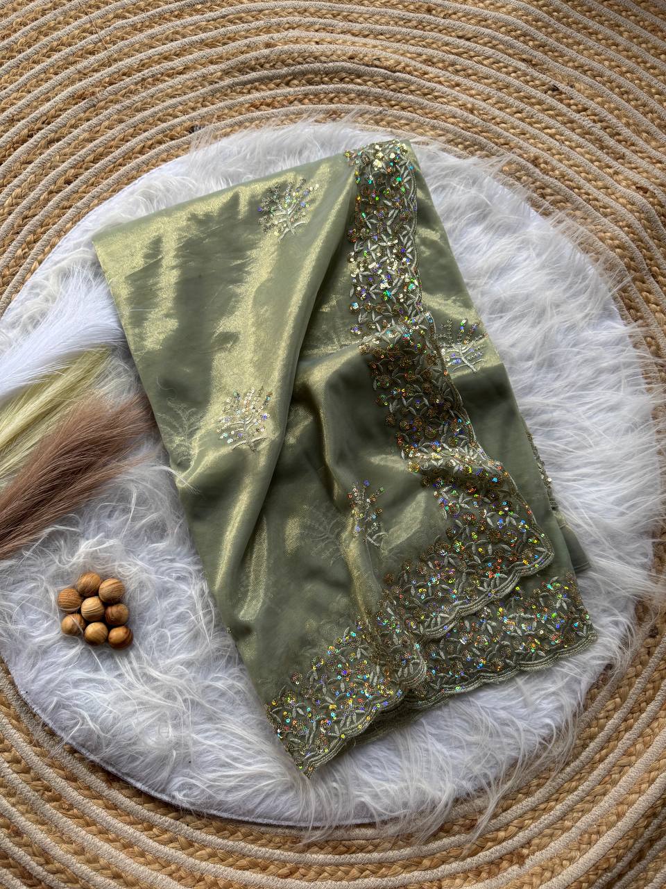 Party Wear Tissue Silk Saree